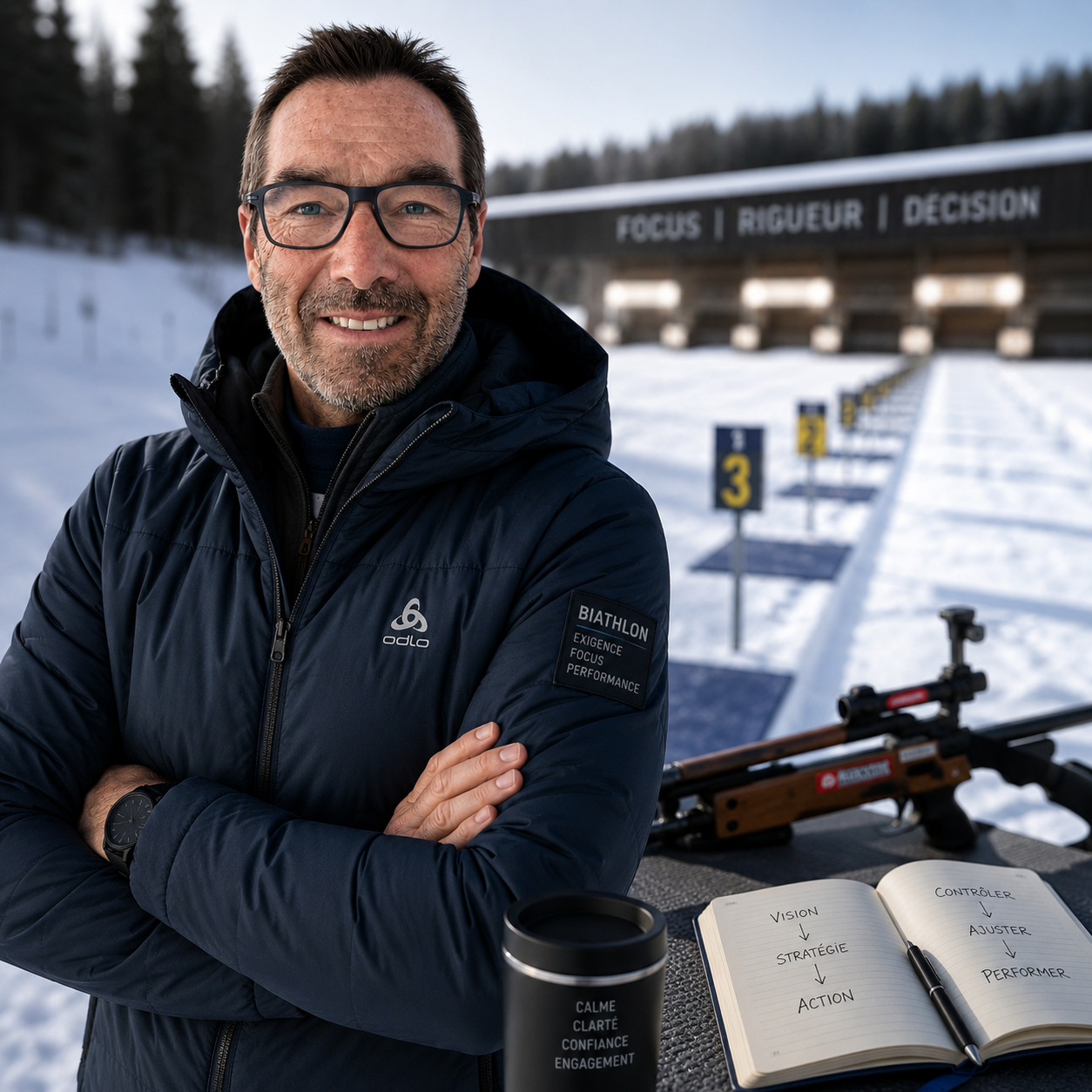 Gilles Marguet au pas de tir biathlon — Focus, Rigueur, Décision